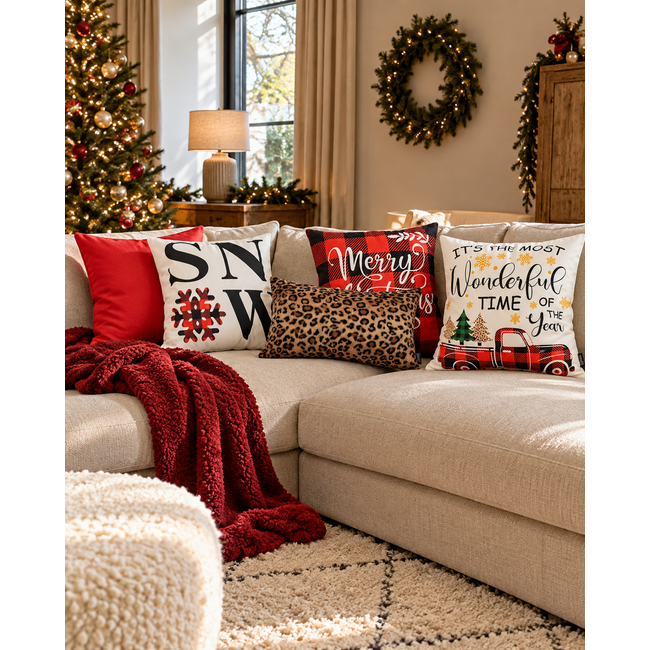 Sierkussen Furry Leopard | 30x50 cm | Polyester