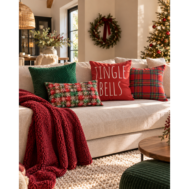 Sierkussen Glow Tartan | 30 x 50 cm | Polyester