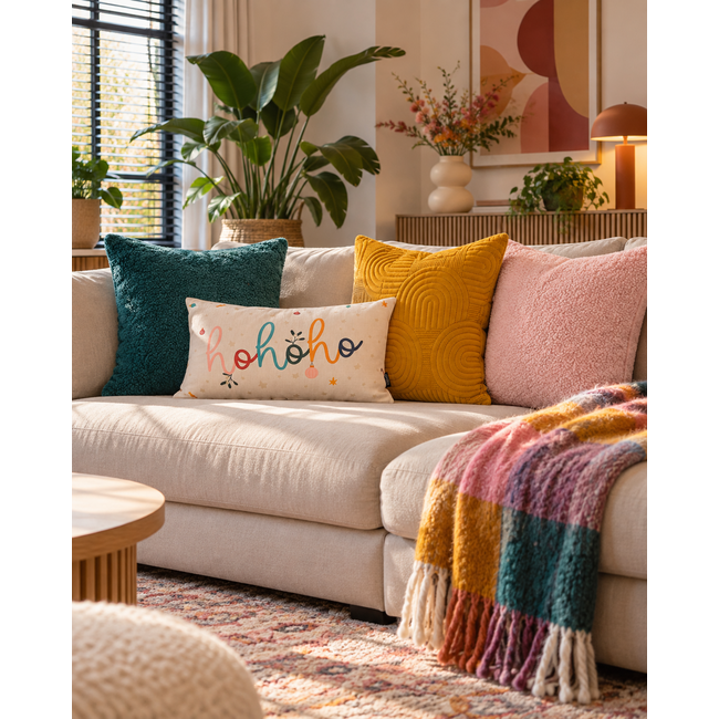 Sierkussen Abstract Velvet Okergeel | 45 x 45 cm | Polyester