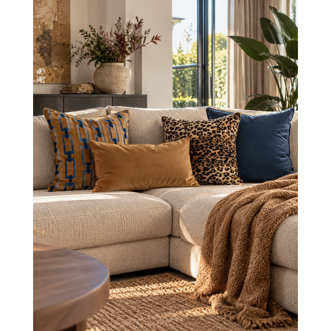 Sierkussen Velvet Goud/Bruin Long | 30 x 50 cm | Velvet/Polyester