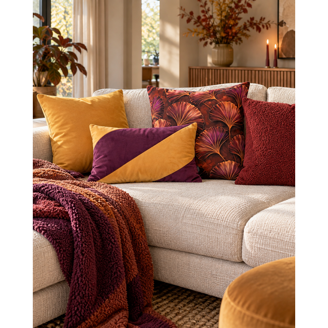 Sierkussen Velvet Okergeel | 45x45 cm | Polyester