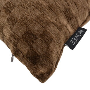 Sierkussen Chenille Checker Bruin | 45x45 cm | Polyester