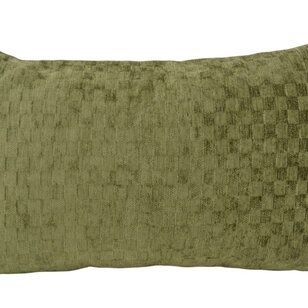 Sierkussen Chenille Checker Groen | 30x50 cm | Polyester