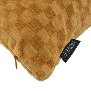 Sierkussen Chenille Checker Oker | 30x50 cm | Polyester
