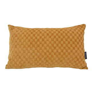 NOVÉE Sierkussen Chenille Checker Oker | 30x50 cm | Polyester