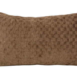 Sierkussen Chenille Checker Bruin | 30x50 cm | Polyester