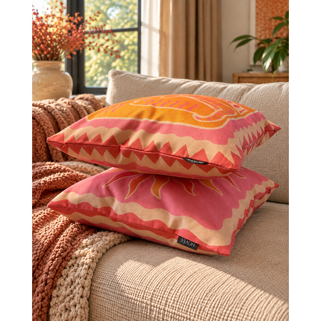 Sierkussen Tropical Cat | 45x45 cm | Katoen/Linnen