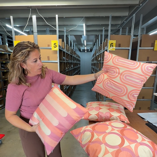 Sierkussen Pastel Loops | 45x45 cm | Katoen/Polyester