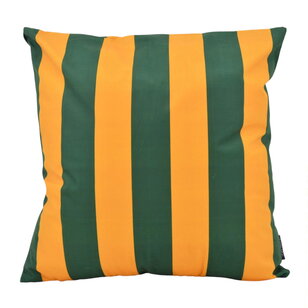 Sierkussen Streep Groen/Okergeel | 45x45 cm | Katoen/Polyester
