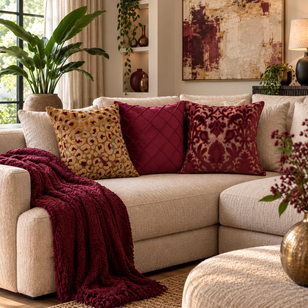 Sierkussen Heritage Burgundy | 45x45 cm | Velvet/Polyester