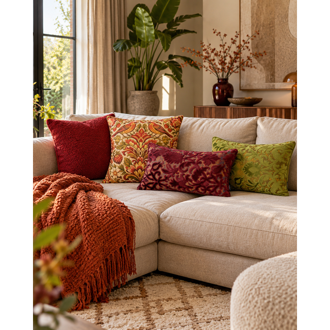 Sierkussen Heritage Burgundy | 30x50 cm | Velvet/Polyester