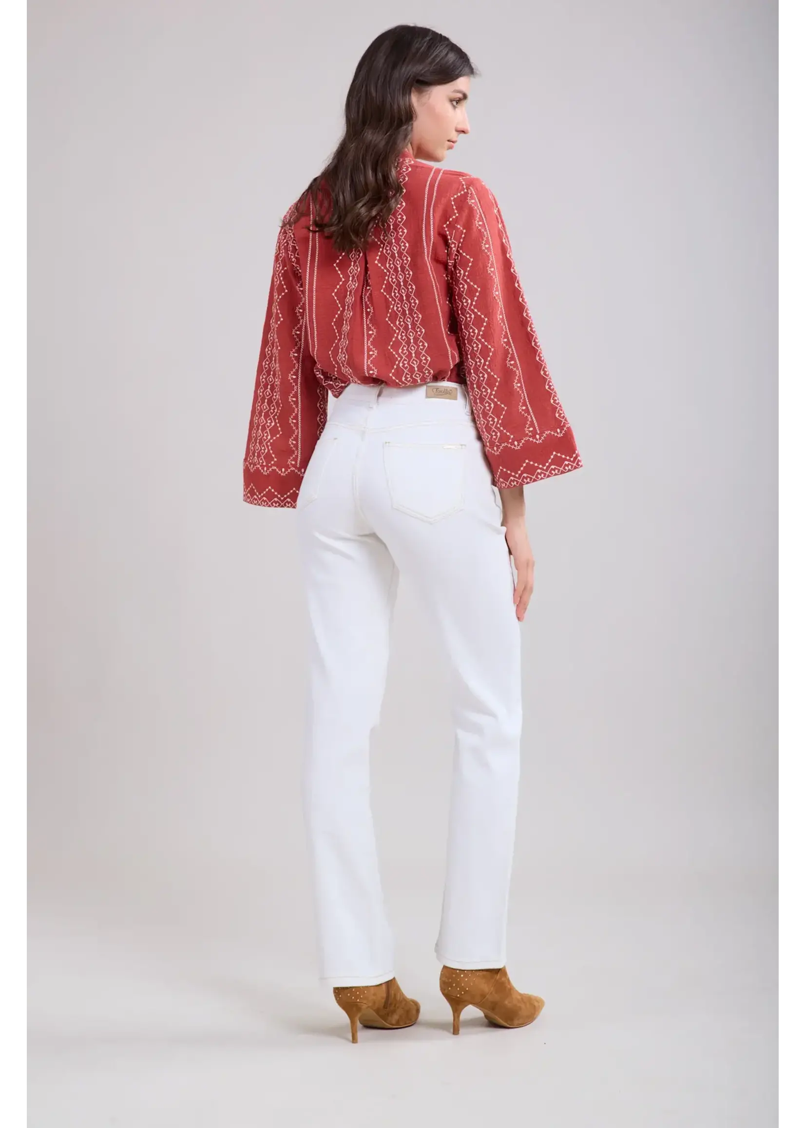 Toxik3 jean droit taille haute blanc - skyler