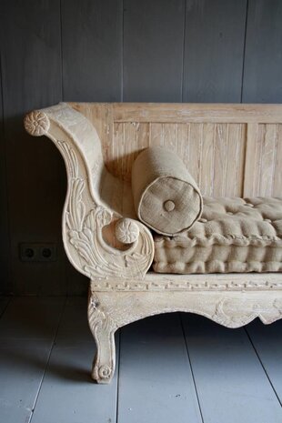 Ralph Lauren bankje met jute bekleding Ralph Lauren bankje met jute bekleding