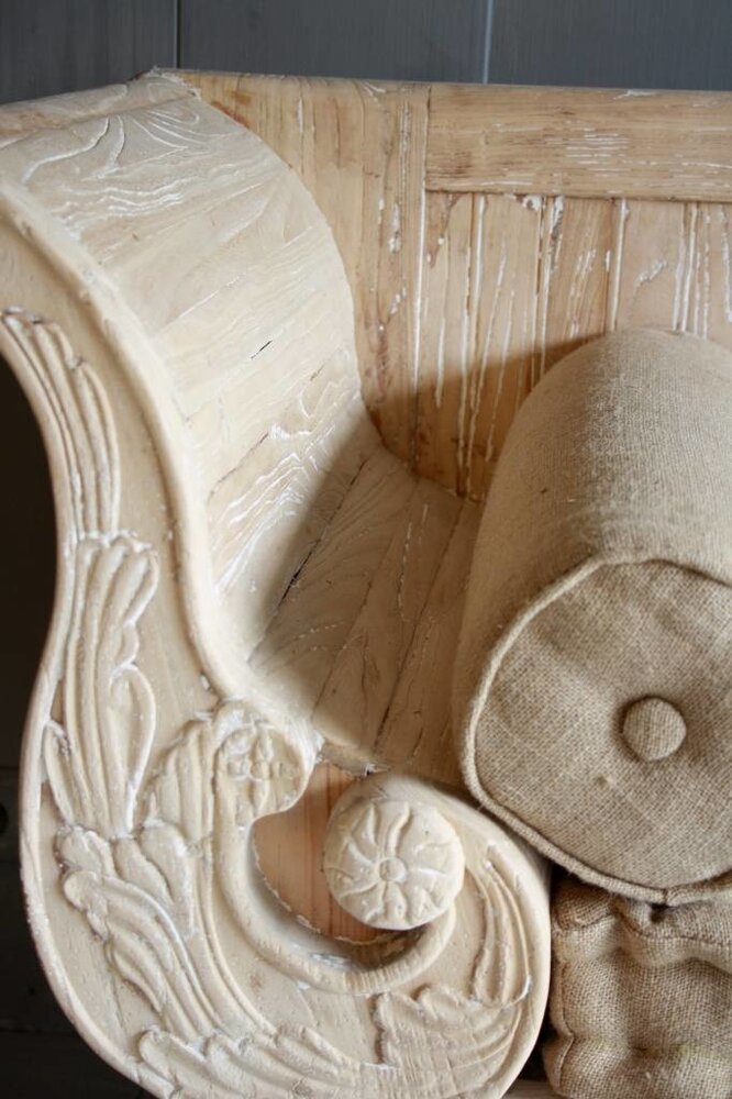 Ralph Lauren bankje met jute bekleding Ralph Lauren bankje met jute bekleding