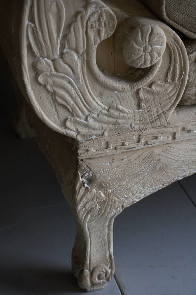 Ralph Lauren bankje met jute bekleding Ralph Lauren bankje met jute bekleding