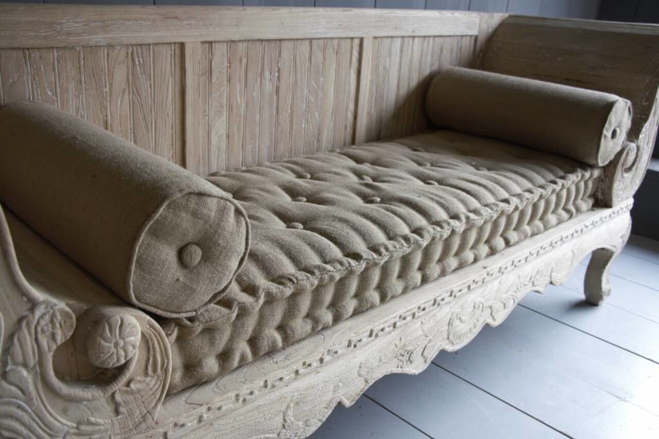 Ralph Lauren bankje met jute bekleding Ralph Lauren bankje met jute bekleding