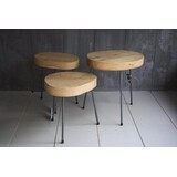 Eikenhouten bijzettafeltjes 3 delige set Eikenhouten bijzettafeltjes 3 delige set