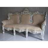 Barok 3-zits bankstel Ibiza stijl met houtsnijwerk