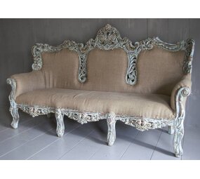 Barok 3-zits bankstel Ibiza stijl met houtsnijwerk Barok 3-zits bankstel Ibiza stijl met houtsnijwerk