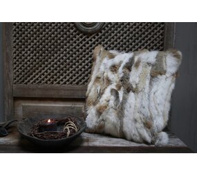 Sierkussen bontkleur met binnenvulling Sierkussen bontkleur met binnenvulling