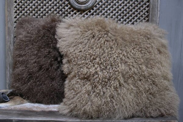 Sierkussen lichtbruin met binnenvulling Sierkussen lichtbruin met binnenvulling