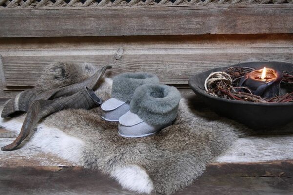 Babyslofjes grijs Babyslofjes grijs