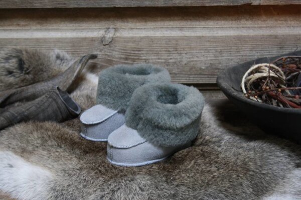 Babyslofjes grijs Babyslofjes grijs