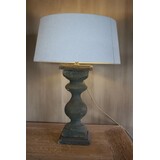 Oud houten tafellamp + kap 57 cm Oud houten tafellamp + kap 57 cm