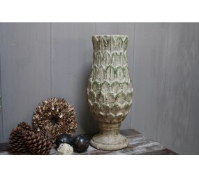 Groene stenen pot/vaas 49 cm Groene stenen pot/vaas 49 cm