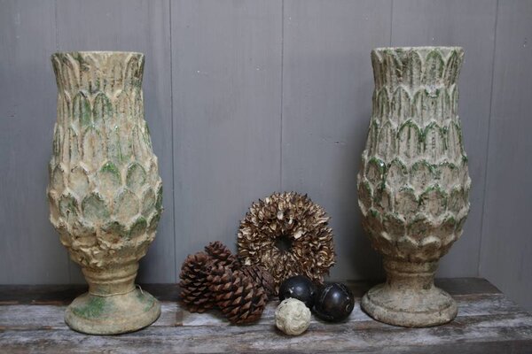 Groene stenen pot/vaas 49 cm