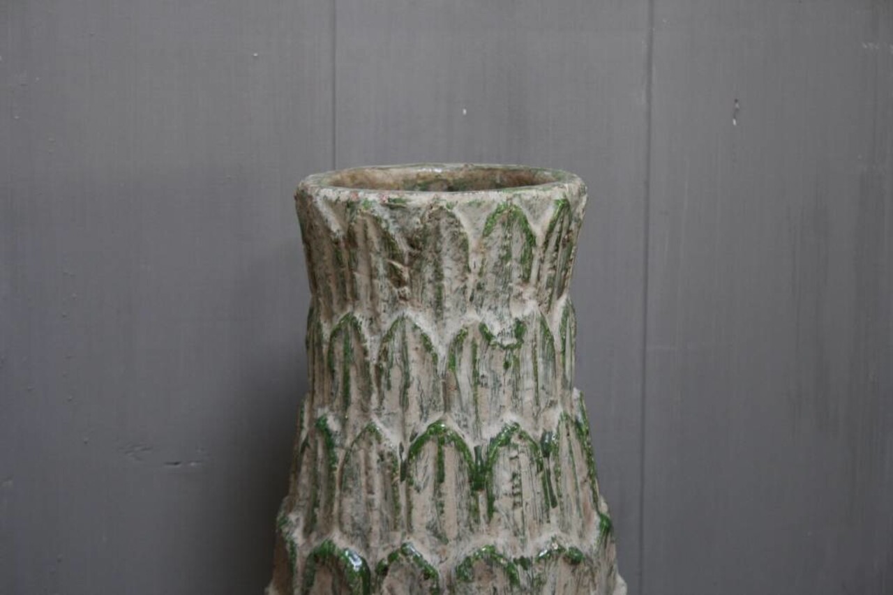 Groene stenen pot/vaas 49 cm