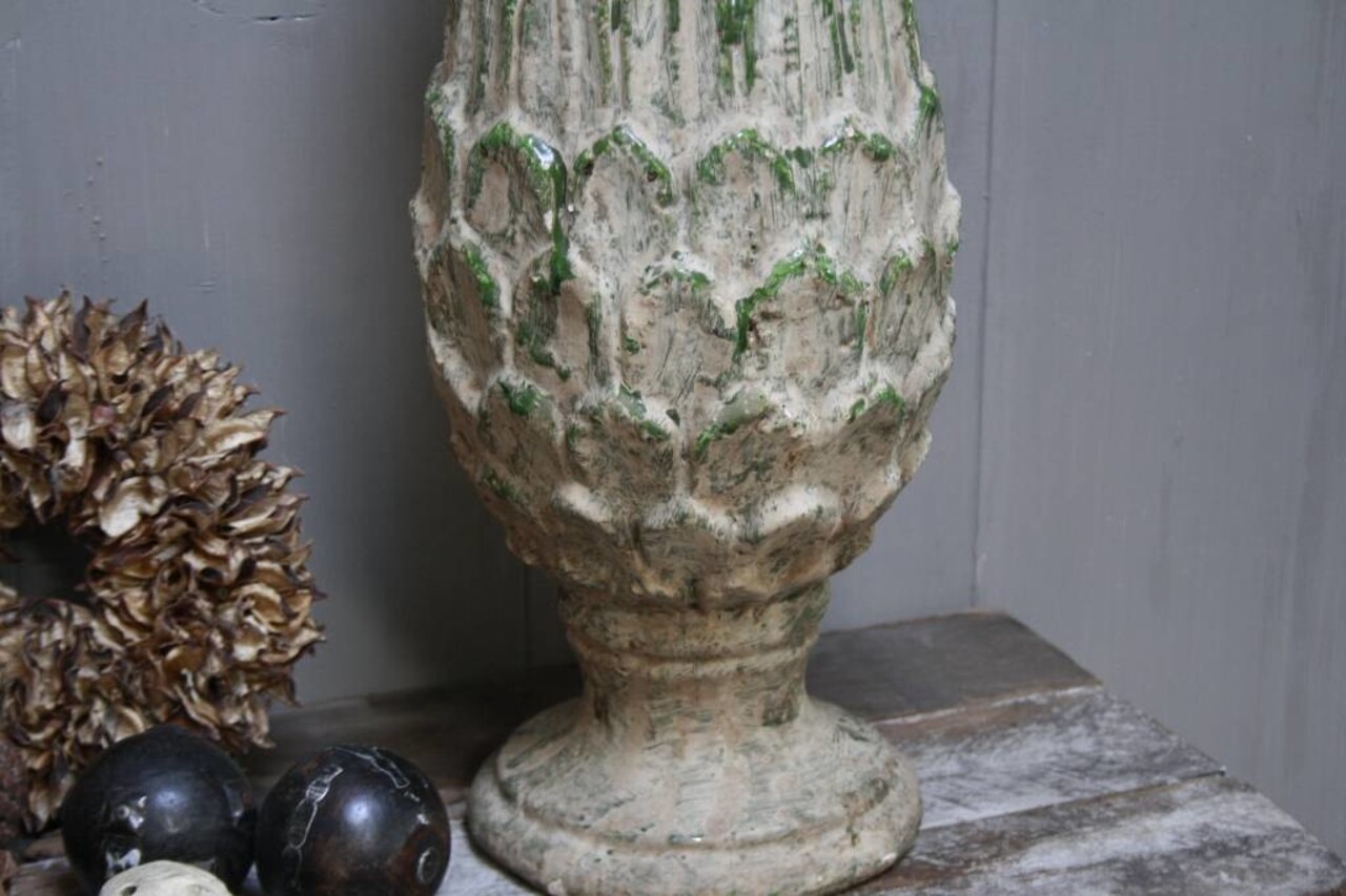 Groene stenen pot/vaas 49 cm