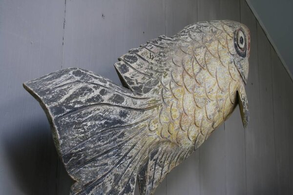 Houten vis wanddecoratie 110x40 Houten vis wanddecoratie 110x40