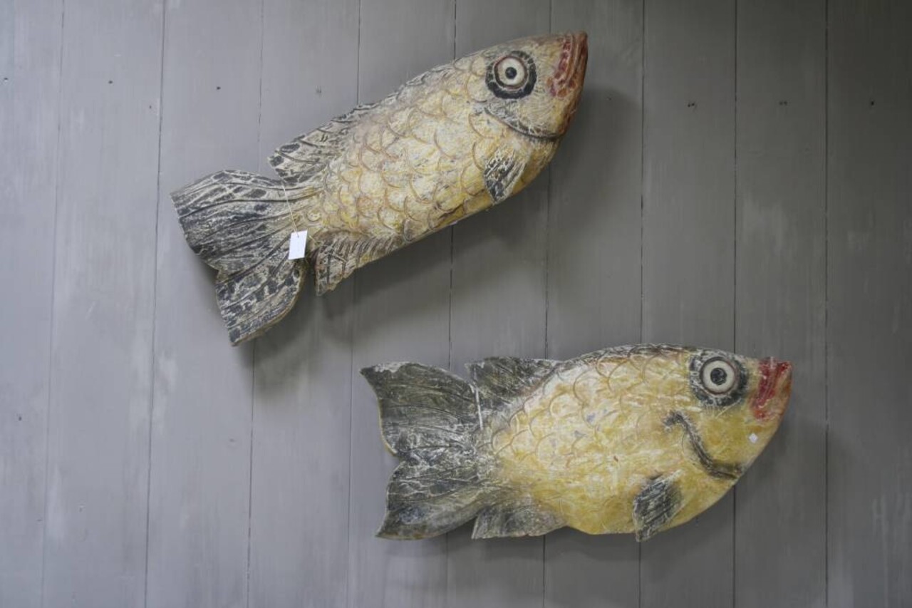Houten vis wanddecoratie 110x40 Houten vis wanddecoratie 110x40