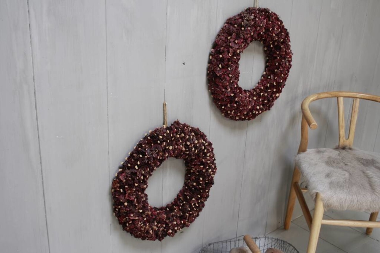 Krans - Paars - Rood 50 cm Krans - Paars - Rood 50 cm