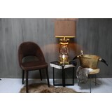 Goudkleurige schemerlamp Rich met velvet lampenkap Goudkleurige schemerlamp Rich met velvet lampenkap