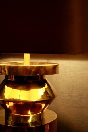 Goudkleurige schemerlamp Rich met velvet lampenkap Goudkleurige schemerlamp Rich met velvet lampenkap