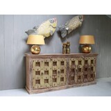 Rene Houtman Robuust oud dressoir India met deurtjes 215 cm Rene Houtman Robuust oud dressoir India met deurtjes 215 cm