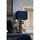 Blauwe schemerlamp Rich met velvet lampenkap en koperen voet Blauwe schemerlamp Rich met velvet lampenkap en koperen voet