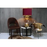 Bordeaux schemerlamp Rich met velvet lampenkap en koperen voet Bordeaux schemerlamp Rich met velvet lampenkap en koperen voet
