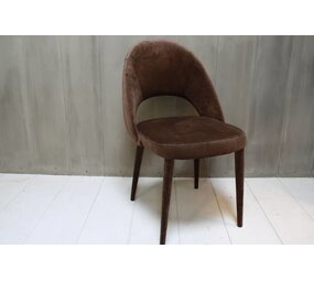 Eetkamerstoel Oliver velvet bruin + velvet poten Eetkamerstoel Oliver velvet bruin + velvet poten