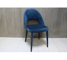 Eetkamerstoel Oliver velvet blauw + velvet poten Eetkamerstoel Oliver velvet blauw + velvet poten