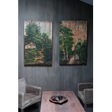 Schilderij bomen groentinten 2-luik Schilderij bomen groentinten 2-luik