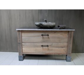 Badkamermeubel Hardsteen/eikenhout 140 cm Badkamermeubel Hardsteen/eikenhout 140 cm