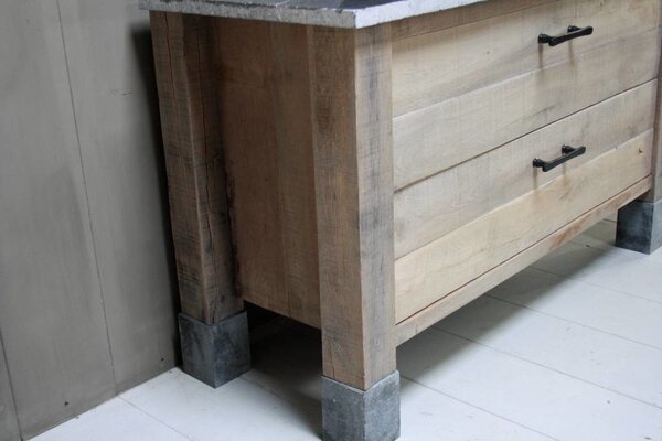 Badkamermeubel Hardsteen/eikenhout 140 cm Badkamermeubel Hardsteen/eikenhout 140 cm