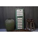 Brocante oud houten Frans luik groen/wit 113 x 42 cm Brocante oud houten Frans luik groen/wit 113 x 42 cm
