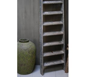 Oud houten trap grijs/blauw 184 x 50 x 12 cm Oud houten trap grijs/blauw 184 x 50 x 12 cm