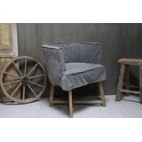 Rene Houtman Woodie (woody) kuipstoel Dark Grey linnen met houten poten Rene Houtman Woodie (woody) kuipstoel Dark Grey linnen met houten poten