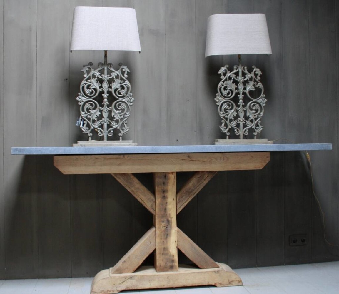 * Verkocht Sidetable oud eikenhout met Belgisch hardstenen blad 200 cm * Verkocht Sidetable oud eikenhout met Belgisch hardstenen blad 200 cm