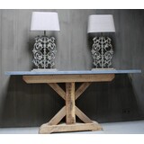 *Verkocht Sidetable oud eikenhout met Belgisch hardstenen blad 200 cm *Verkocht Sidetable oud eikenhout met Belgisch hardstenen blad 200 cm